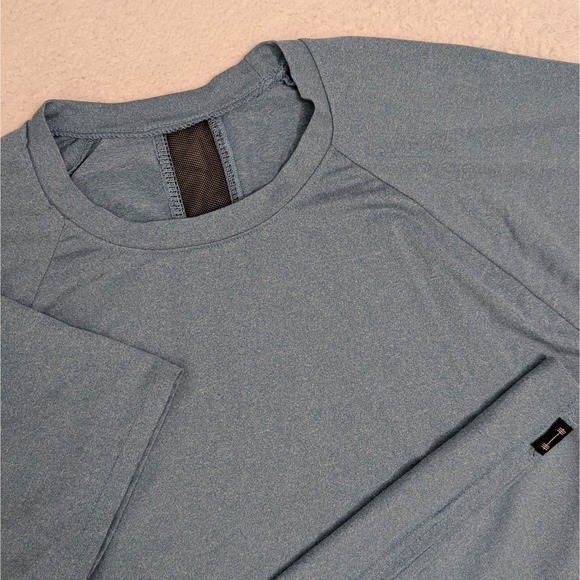 Barbell Apparel Shirt Mens Med Blue Crew Neck Lightweight Active Gym Performance - Picture 1 of 8